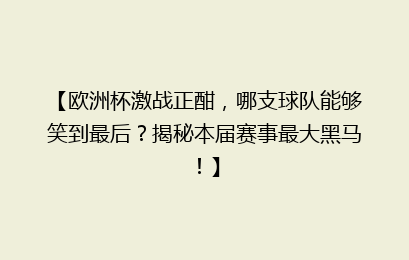 【欧洲杯激战正酣，哪支球队能够笑到最后？揭秘本届赛事最大黑马！】