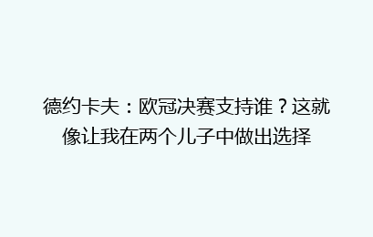 德约卡夫:欧冠决赛支持谁?这就像让我在两个儿子中做出选择