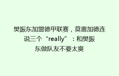 樊振东加盟德甲联赛,莫雷加德连说三个“really”:和樊振东做队友不要太爽