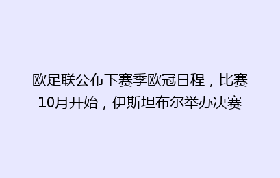 欧足联公布下赛季欧冠日程，比赛10月开始，伊斯坦布尔举办决赛